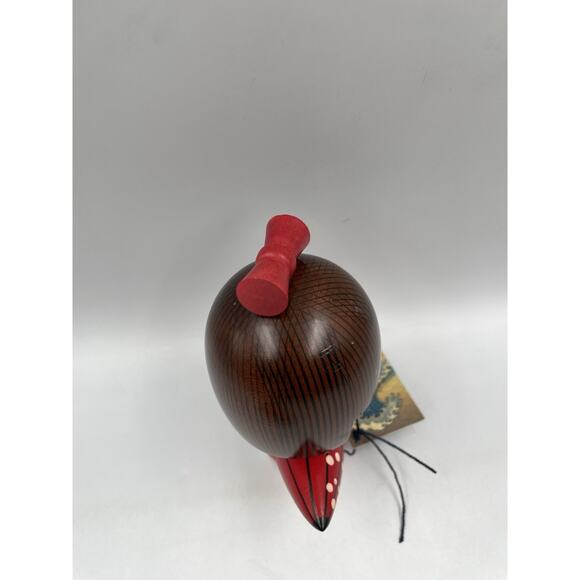 Japanese Kokeshi Wooden Doll 5.5"H Girl Red Kimono Umbrella Ameyadori JAPAN MADE - Picture 8 of 10